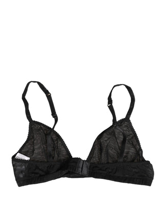 Black Nylon Stretch Soft Cup Brassiere Underwear