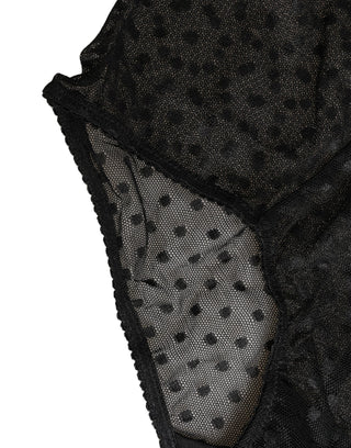 Schwarze Logo Miederhose mit hoher Taille