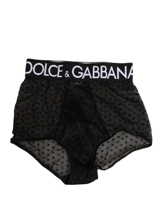 Schwarze Logo Miederhose mit hoher Taille