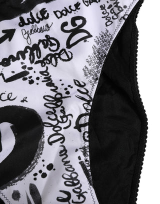 Black White Graphic Logo High Brief Underwear