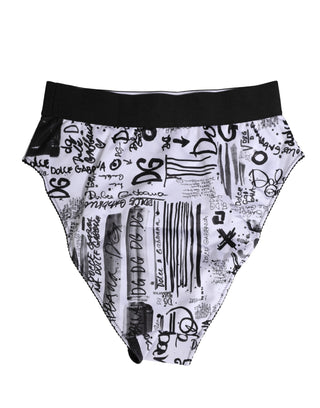 Black White Graphic Logo High Brief Underwear