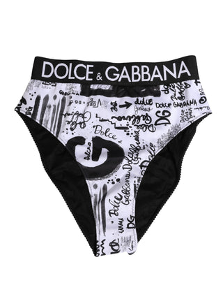 Black White Graphic Logo High Brief Underwear