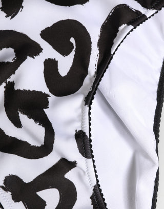 Black White Graphic Logo High Brief Underwear