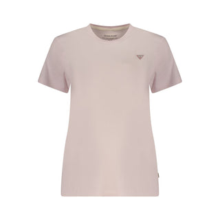 Camiseta rosa de algodón para mujer  