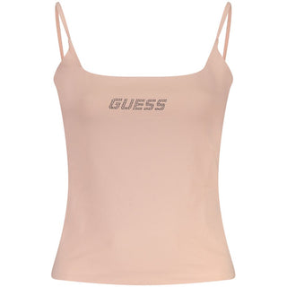 Camiseta de tirantes rosa de algodón para mujer