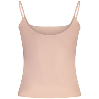 Camiseta de tirantes rosa de algodón para mujer