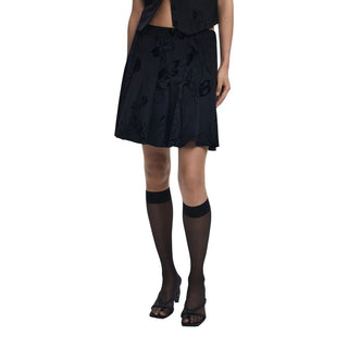Black Polyester Mini Skirt