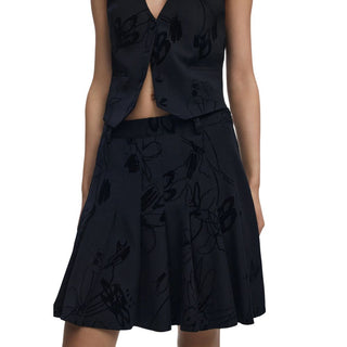Minifalda negra de poliéster