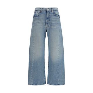 Blue Cotton High-Waisted Jean