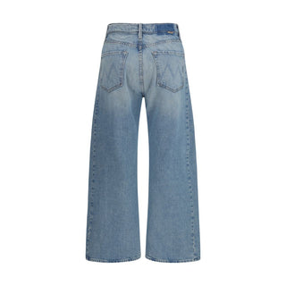 Blue Cotton High-Waisted Jean