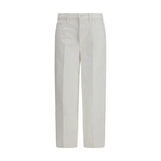 Weiße Bootcut-Jeans aus Baumwolle