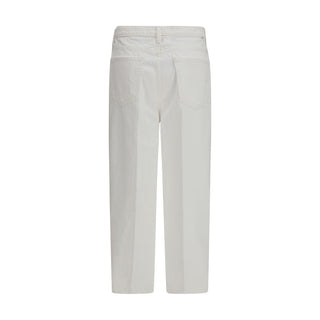 Weiße Bootcut-Jeans aus Baumwolle