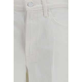 Weiße Bootcut-Jeans aus Baumwolle