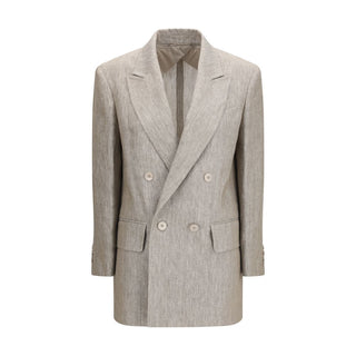 Blazer de lino beige