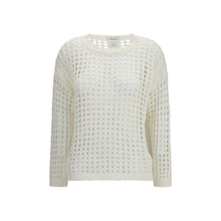 Weißes Leinen-Sweatshirt