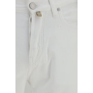 White Cotton Straight-Leg Jeans