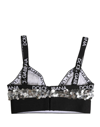 Silberner Pailletten-Triangel-Soft-Cup-BH-Unterwäsche