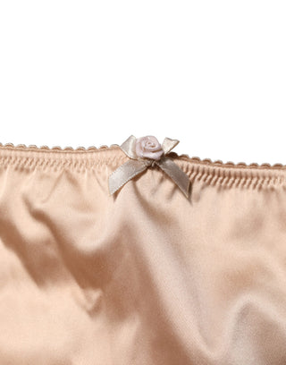 Beige Miederhose aus Seidenmischung mit hoher Taille