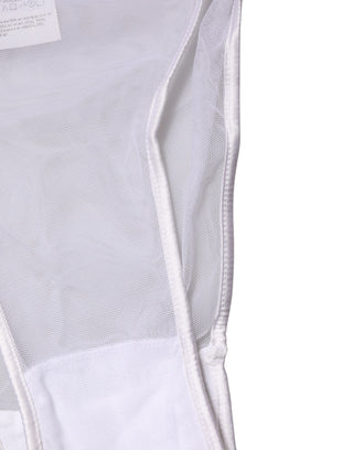 Weißer transparenter Seiden-Stretch-High-Brief-Slip