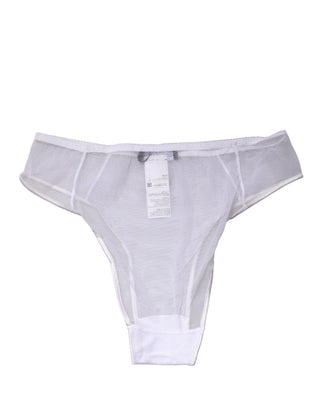Weißer transparenter Seiden-Stretch-High-Brief-Slip