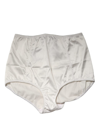 Weißer Miederhöschen mit hoher Taille aus Seidenmischung