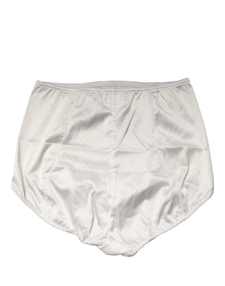 Weißer Miederhöschen mit hoher Taille aus Seidenmischung