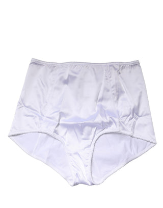 Weißer Miederhöschen aus Seidenmischung mit hoher Taille