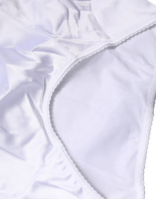 Weißer Miederhöschen aus Seidenmischung mit hoher Taille