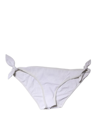Weißer Bikini-Slip mit seitlicher Schleife