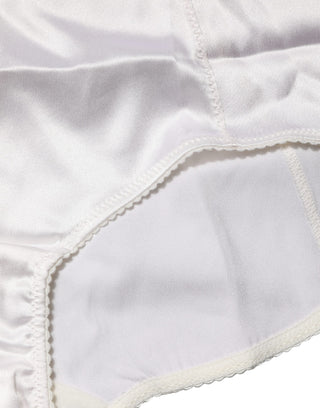 Weißer Miederhöschen-Slip mit hoher Taille aus Seidenmischung