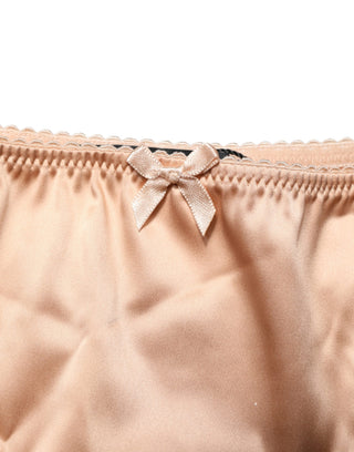 Beiger Slip aus Seidenstretch mit mittlerer Bundhöhe