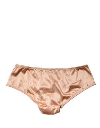 Beiger Slip aus Seidenstretch mit mittlerer Bundhöhe