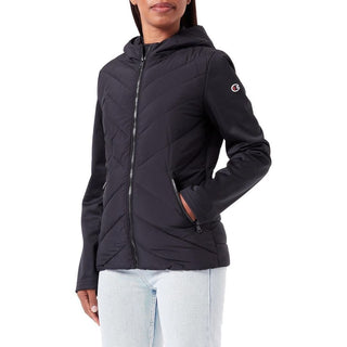 Schwarze Polyester-Shell-Jacke