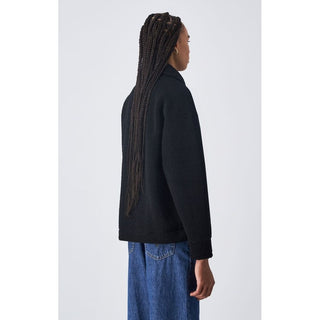 Black Polyester Full-Length Jacket