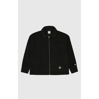 Black Polyester Full-Length Jacket