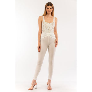 Beigefarbener Polyester-Overall