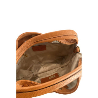 Bolso de mano para mujer de cuero de vaca marrón
