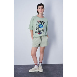 Camiseta de algodón gris