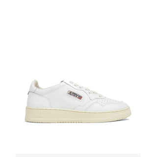Weiße Low-Top-Sneaker aus Leder