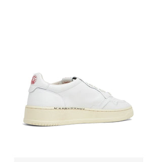 Weiße Low-Top-Sneaker aus Leder