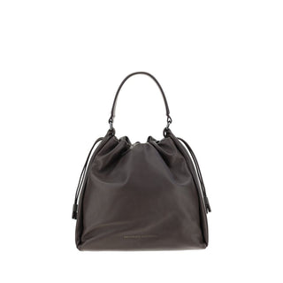 Schultertasche aus braunem Kalbsleder vom Bos Taurus