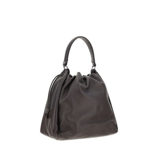Schultertasche aus braunem Kalbsleder vom Bos Taurus