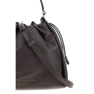 Schultertasche aus braunem Kalbsleder vom Bos Taurus