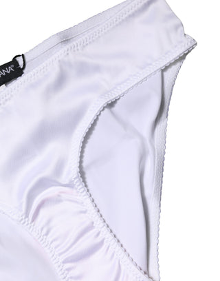 Weißer Seiden-Stretch-Mid-Waist-Slip Unterwäsche