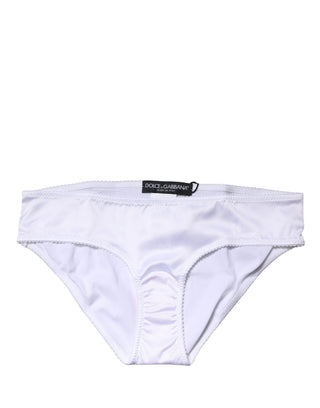 Weißer Seiden-Stretch-Mid-Waist-Slip Unterwäsche