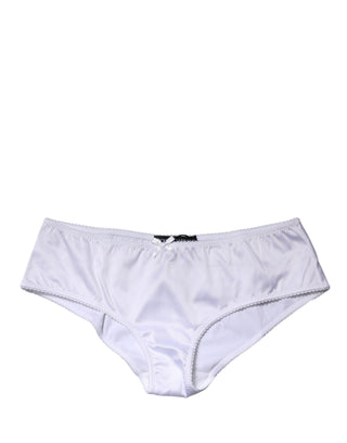 Weißer Seiden-Stretch-Mid-Waist-Slip Unterwäsche