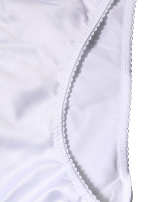 Weißer Seiden-Stretch-Mid-Waist-Slip Unterwäsche
