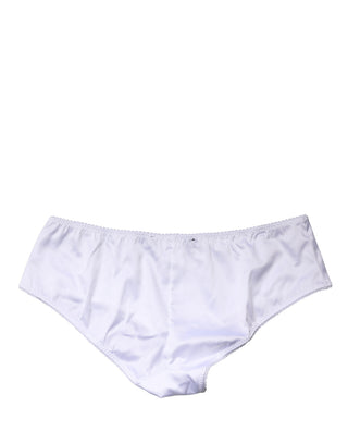 Weißer Seiden-Stretch-Mid-Waist-Slip Unterwäsche