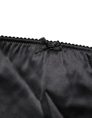 Schwarze Miederhose mit hohem Bund aus Seidenmischung