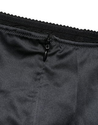 Black Silk Blend High Waist Girdle Panty Underwear